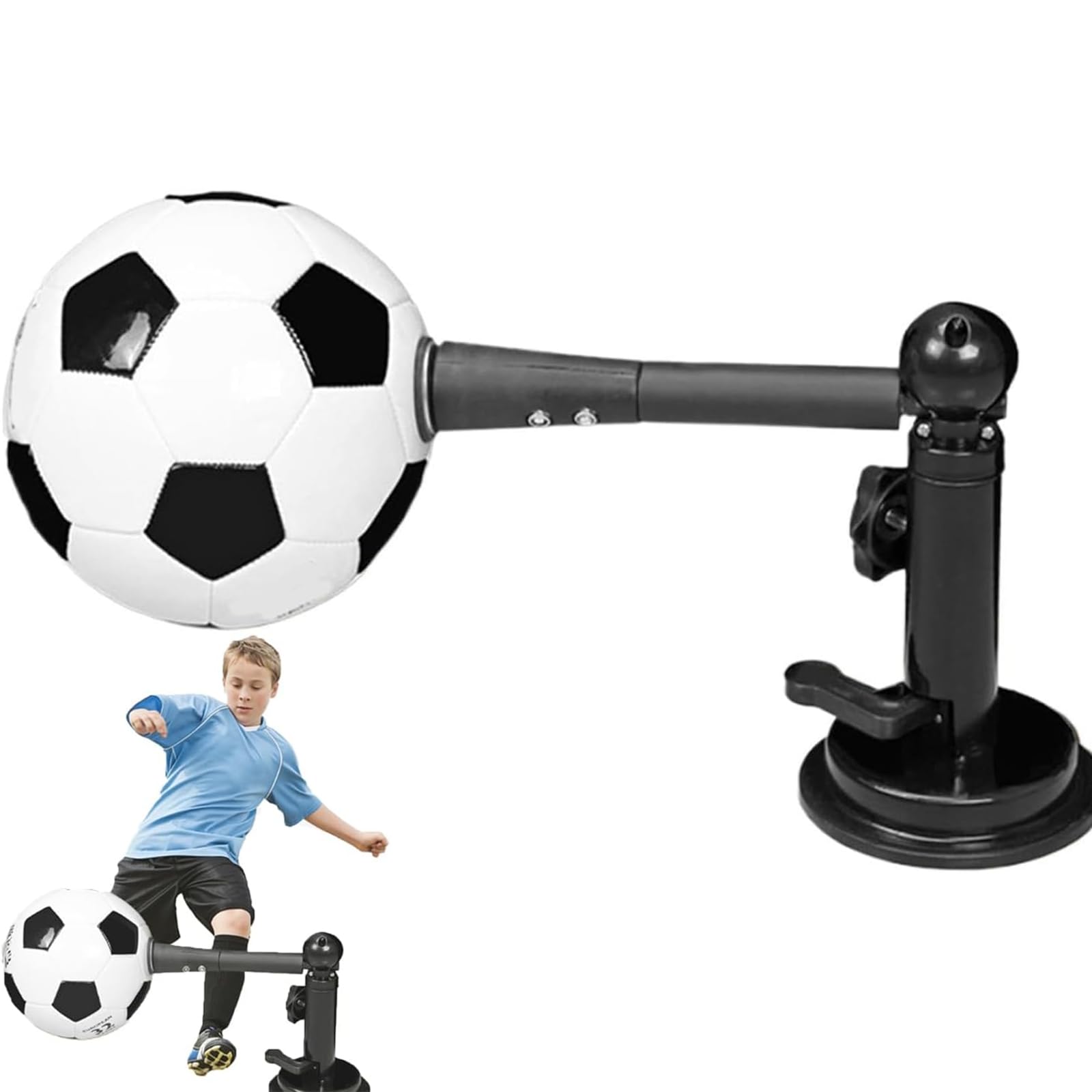 Allenatore da calcio Kick Back, girevole a 360° e PU 42 cm | Controllo indipendente della palla, attrezzatura per allenamento di agilità solista, per uso esterno