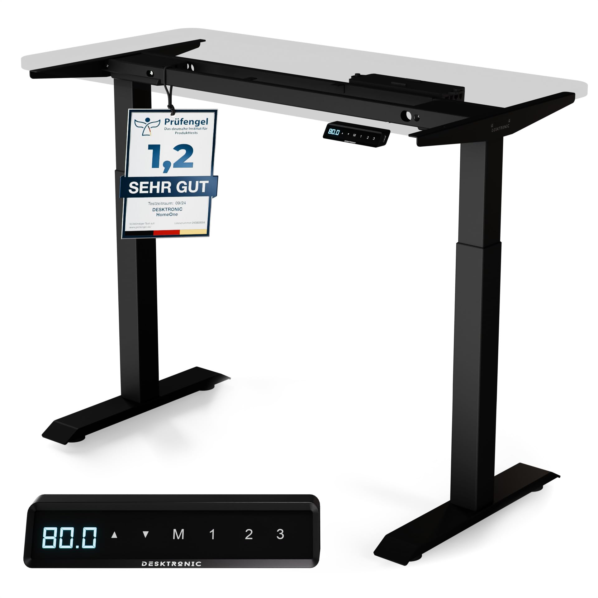 Desktronic HomeOne Höhenverstellbarer Schreibtisch Gestell Elektrisch – Schreibtisch Höhenverstellbar Rahmen, Stabil & Wackelfrei, Dual Motor, 120 kg, Memory-Funktion