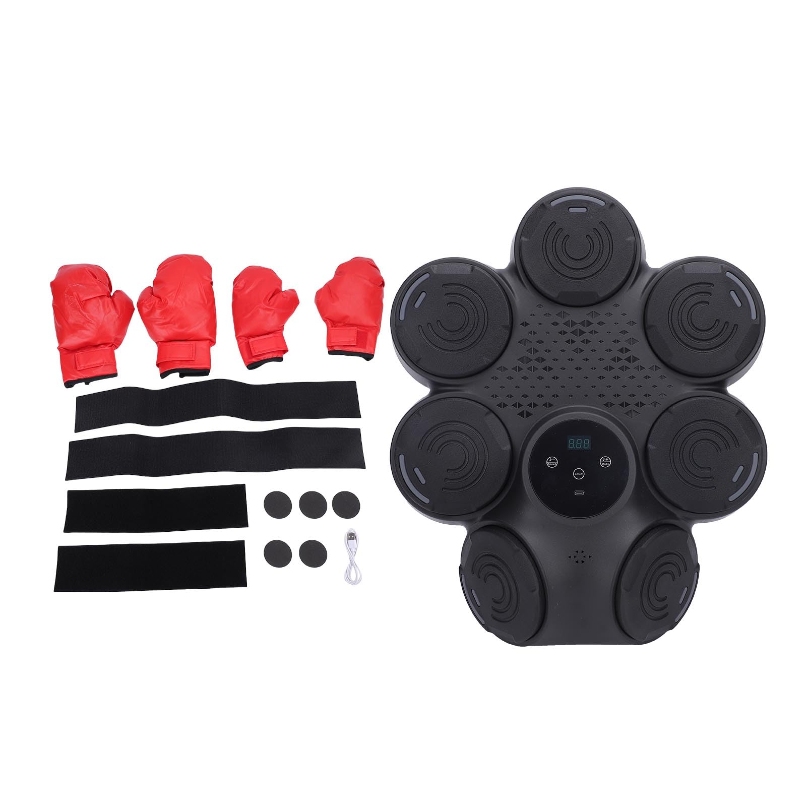 Macchina da Boxe Musicale, Supporto da Parete Interattivo con Macchina da Boxe a 9 Impostazioni di velocità, Attrezzatura per Allenamento di con Feedback Luminoso e Sonoro per Adulti in