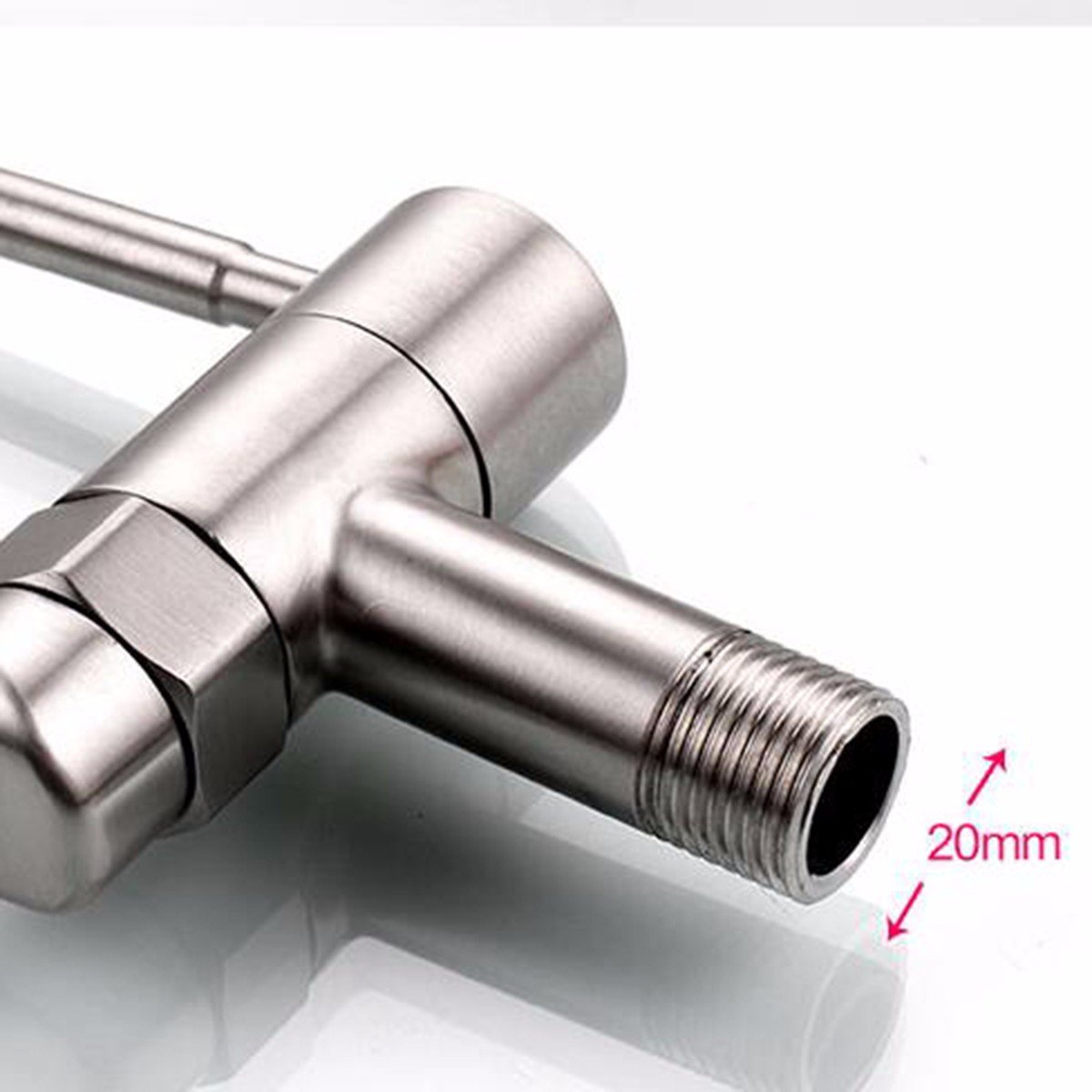 304 Edelstählen Kalte Wand Art Küchenarmatur Spritzpistole Tank Pflanzliche Waschbecken 4 Universal - Wand Montierten Wasserhahn Verlängert,B