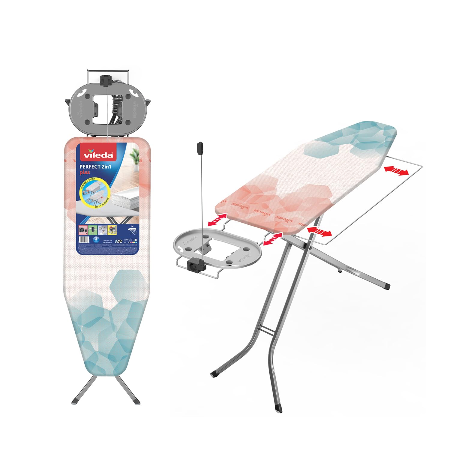 Vileda Perfect 2 In 1 Plus Deska do Prasowania, Zielony, 122 x 44 x 95 cm
