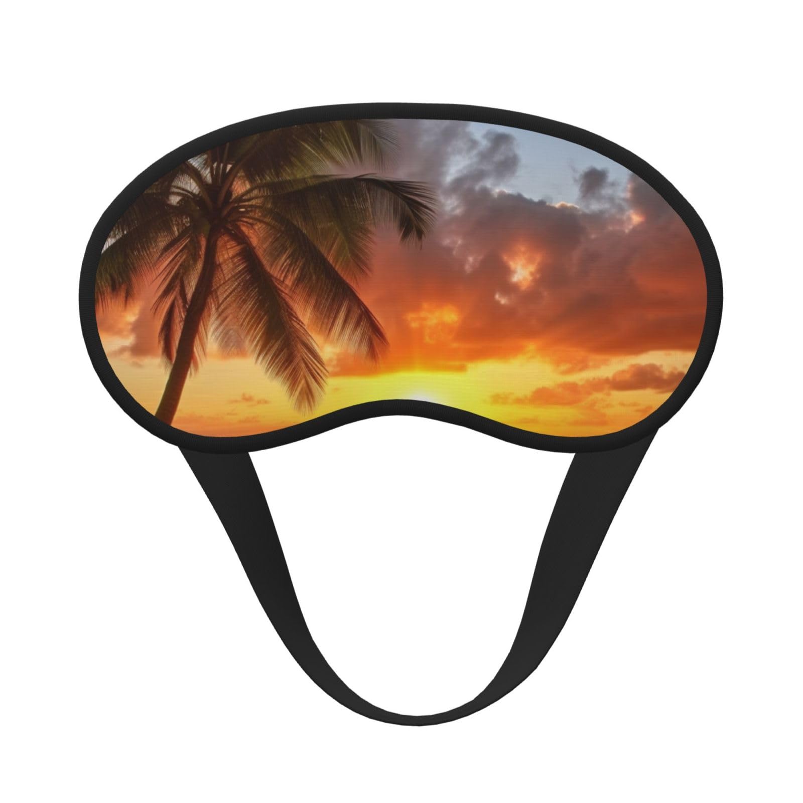 Sleep Mask for Side Sleeper Silk Sleeping Eye Masks with Elastic Strap Super Soft Eye Sleep Shade Cover Sunset Hawaiian Palm Tree Blackout Night Blindfold for Women Men Travel