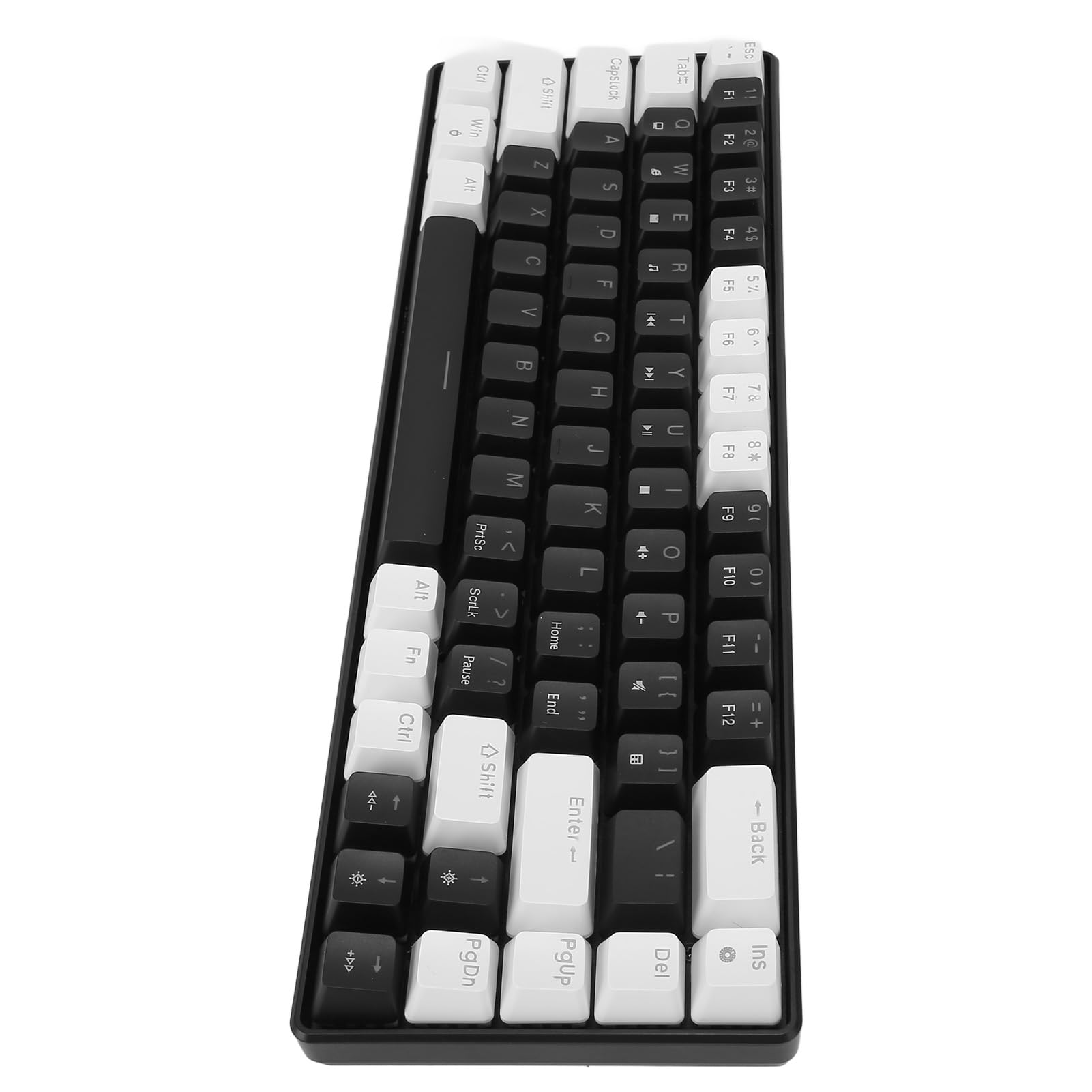 Acouto 68-klawiszowa Klawiatura Mechaniczna Podświetlenie RGB Dwukolorowa Klawiatura do Gier dla Domowych Akademików Internet i Kolor Biały Zapewniający wygodę 68-klawiszowa Mechaniczna do Gier