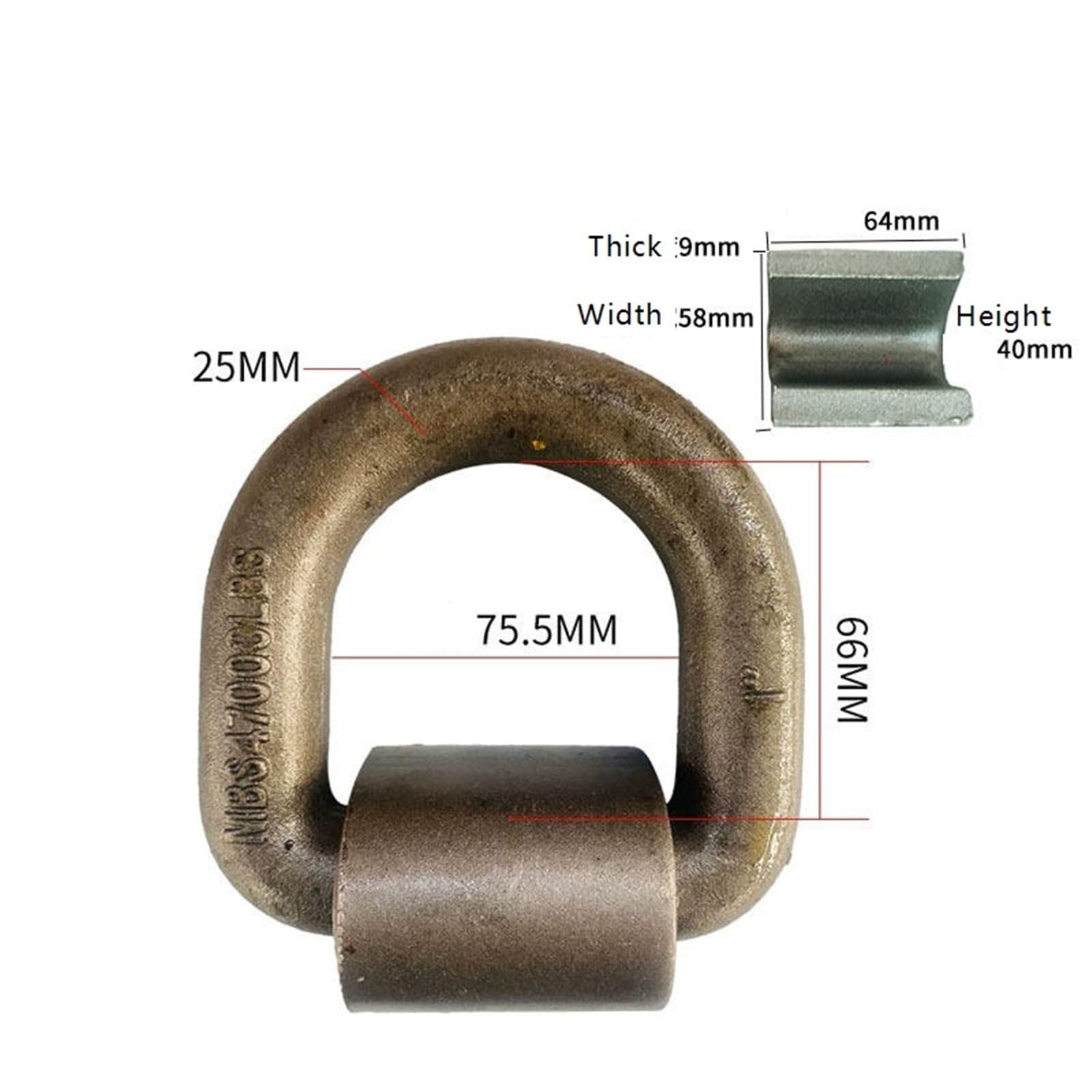 2 Stück Schweiß-Heberinge aus legiertem Stahl, robuster Spannring, 0,8–5,3 t Last, seitlicher Zug und seitliche Last, Industrieanker(1 (5.3t))