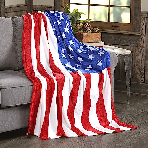 Plazatex Over Sized Throw Blanket 50X70 American Flag #TOP30