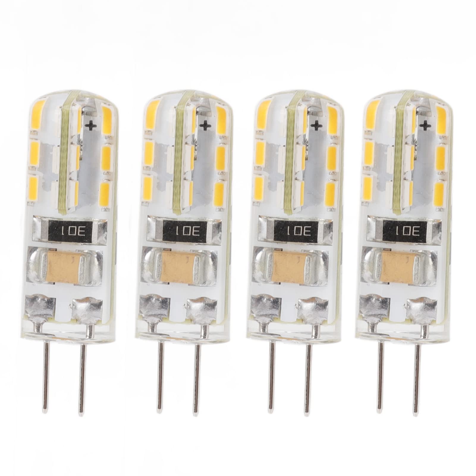10pcs G4 Bulb Silicone Double Feet Base Halogen Bulb Replacement 1.5W AC110V 110LM Light Bulb for Outdoor Landscape Lighting Courtyard (White Light)