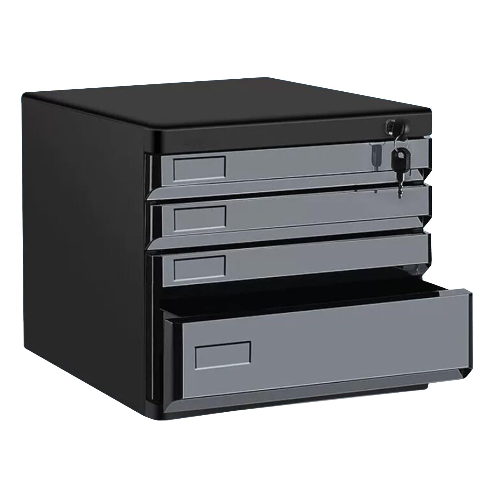 ASerZenith 5-Drawer Lockable File Nizer – A4 Letter Document Storage Cabinet For Office Home Use Desktop Folders & Papers Archive On Countertop,Black-4