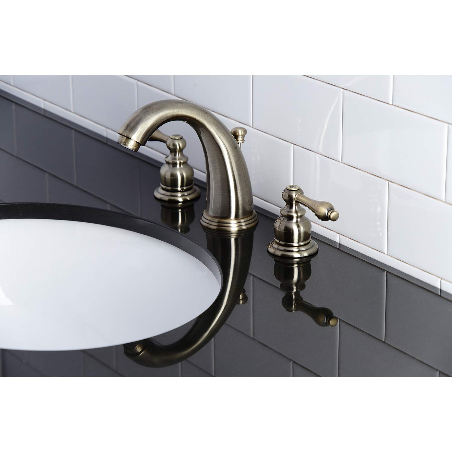 Kingston Brass Vintage 2-Handle 8 In. Widespread Bathroom Faucets With Plastic Pop Up In Brushed Nickel Hkb3978bl - View #7