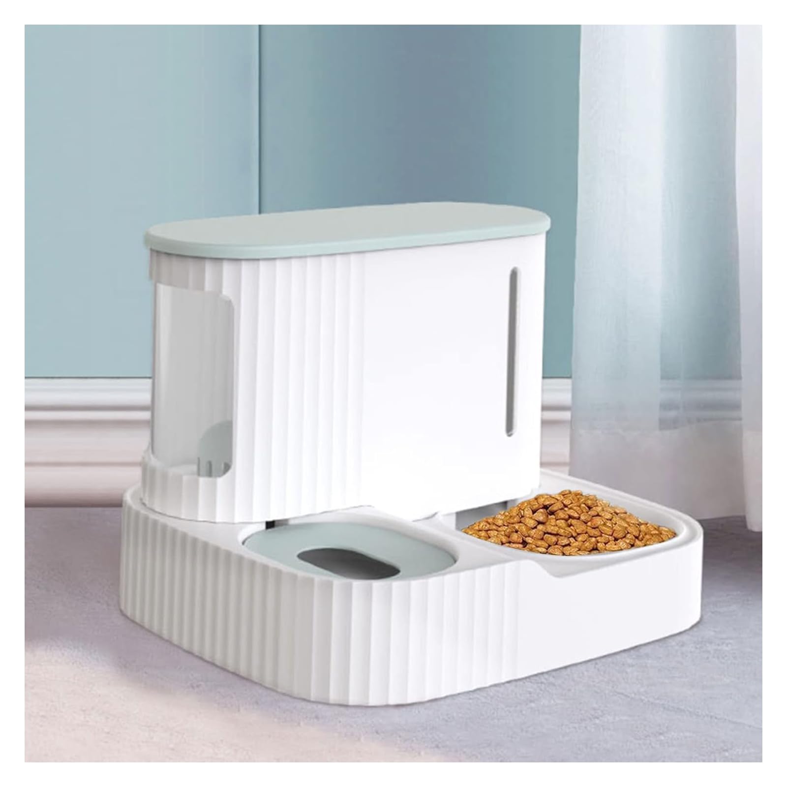 Automatic Cat Feeder and Water Dispenser, Automatic Pet Feeder for Small Medium Dog Pets Puppy Kitten