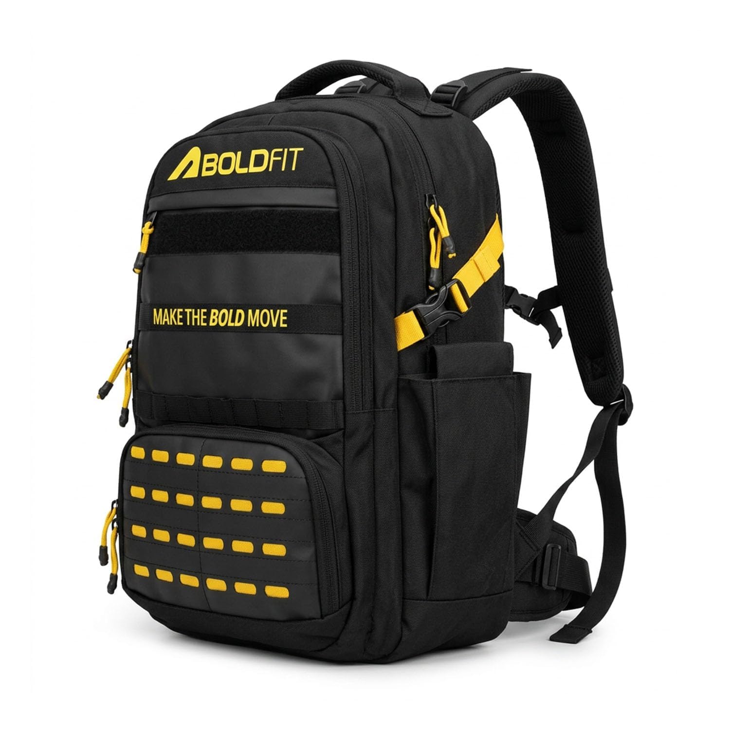 Boldfit Tactical Backpack Bag for man 45 L Multipurpose Use Trekking Backpack Bags for Women & Men for Campaing, Hiking & Outdoor Travel Bag Heavy Trekking Pack Travel Luggage - Ironhaul Black-image-37