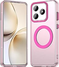 HAOYE Cover per Realme C63 / Realme C61 / Realme Note 60 - Custodia TPU+PC Sottile con Finitura Opaca, Anti-Impronta, Antiurto, Compatibile con MagSafe Accessori - Rosso