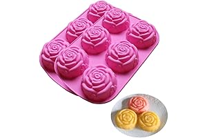 Wandic Silicone Rose Mold 6 Cavity Rose Flower Design