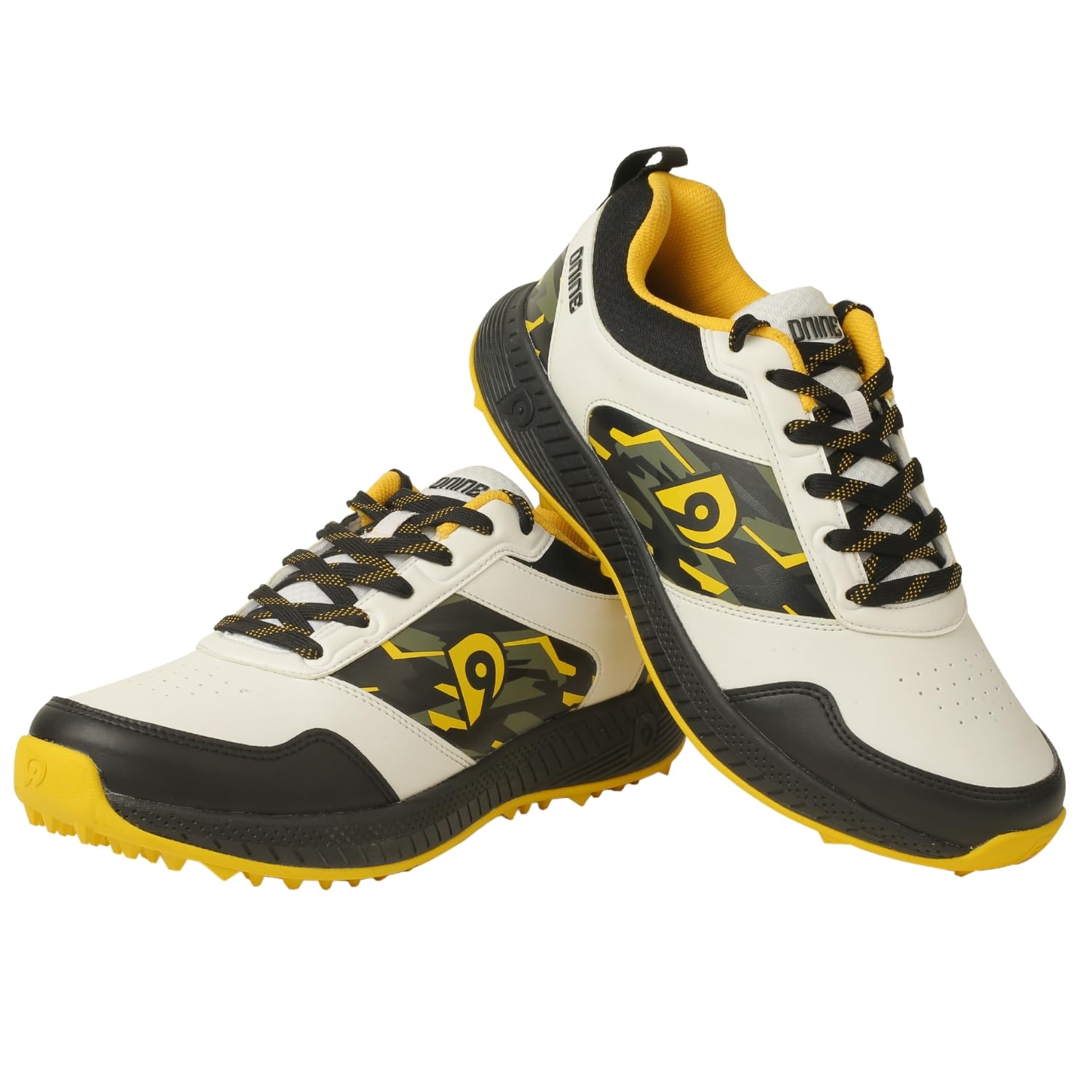 DNINE Mens Soldier-1 Cricket Shoes Black/Yellow/Olive 8 UK (B0CJXQB4FX) Amazon Price History, Amazon Price Tracker