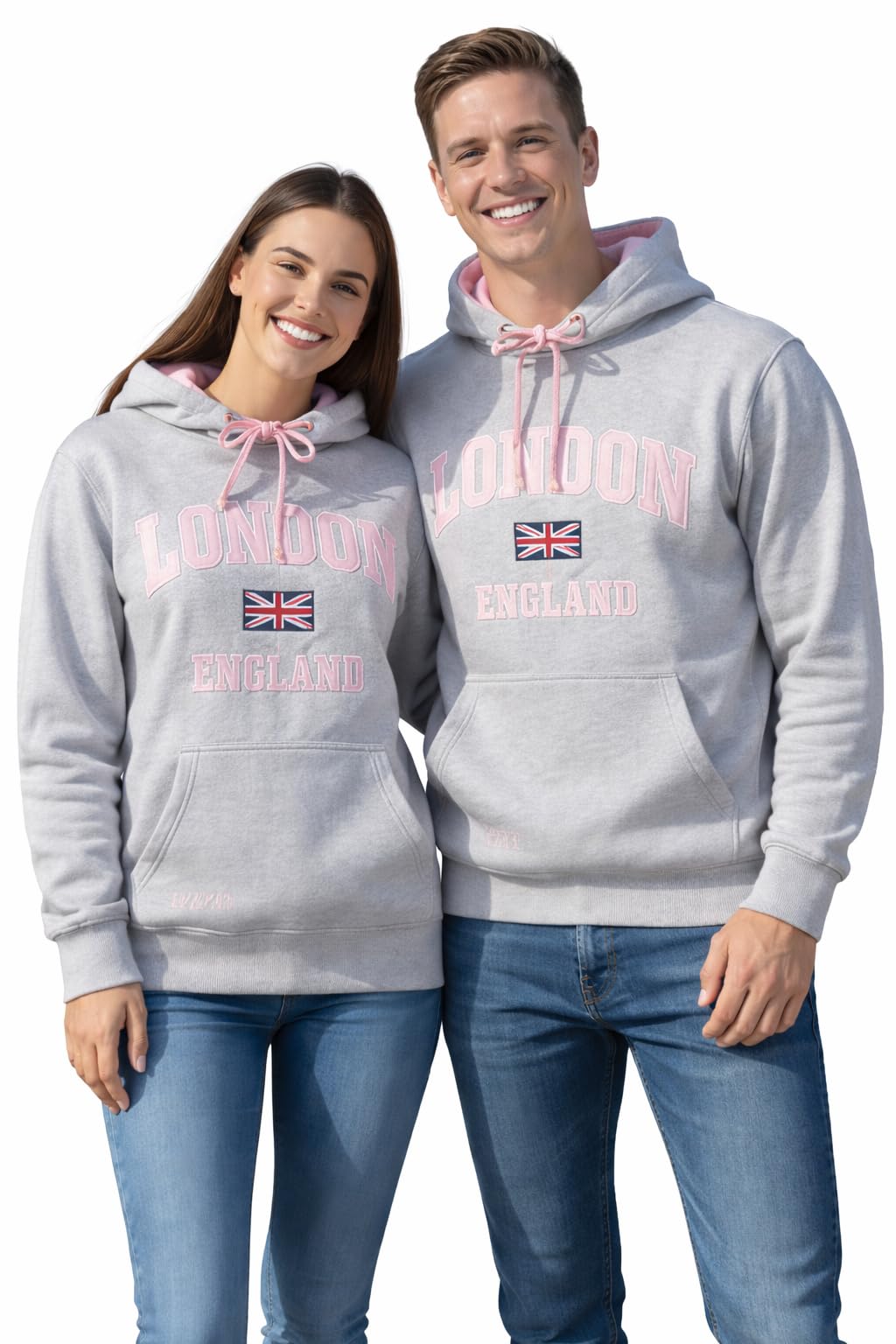 Unisex London England Hoodie Hooded Sweatshirt Grey Baby Pink New 2020 Colour XS