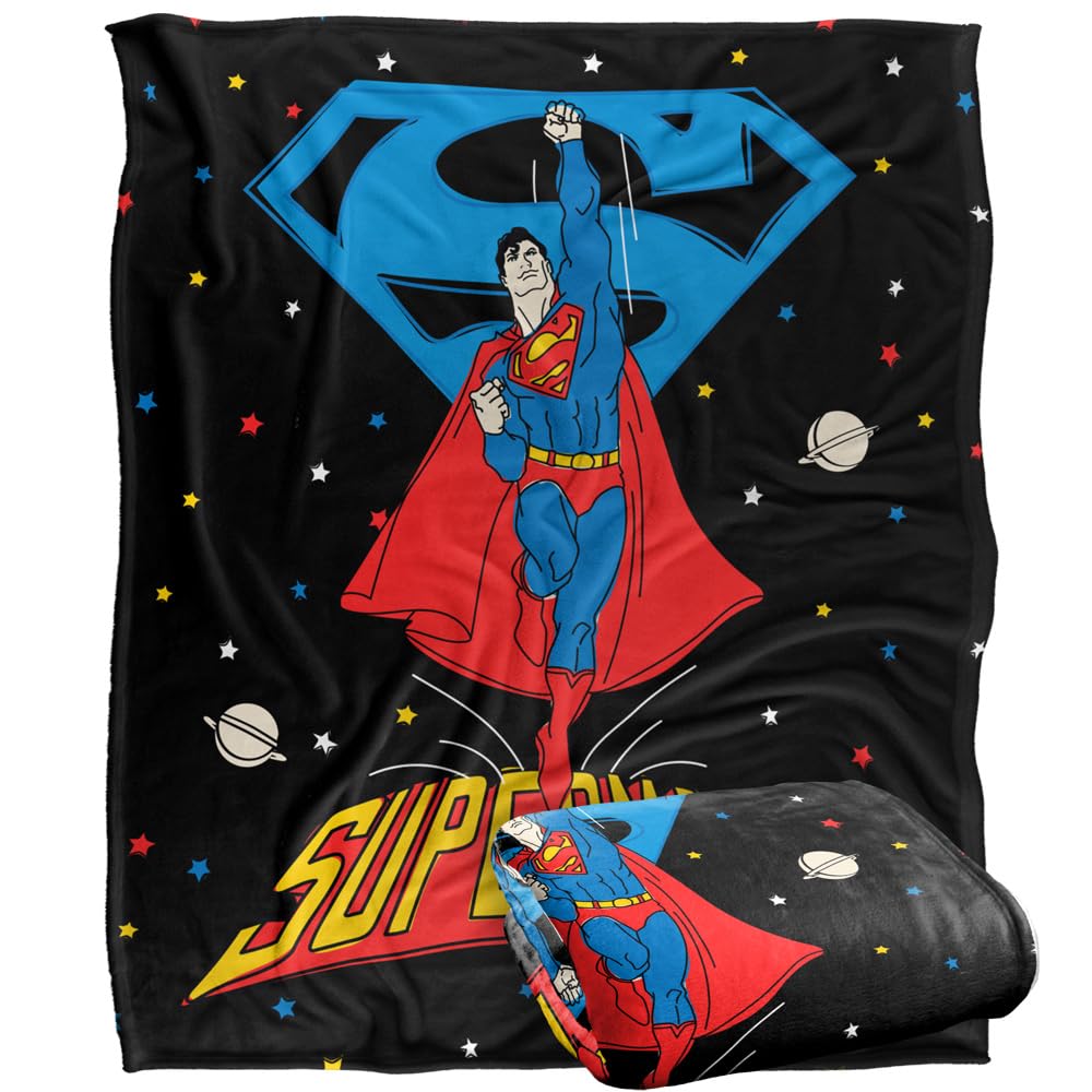 Logovision Multicolor Superman Blanket, 152 X 127 Cm Super Stars Silky Touch Super Soft Throw Blanket