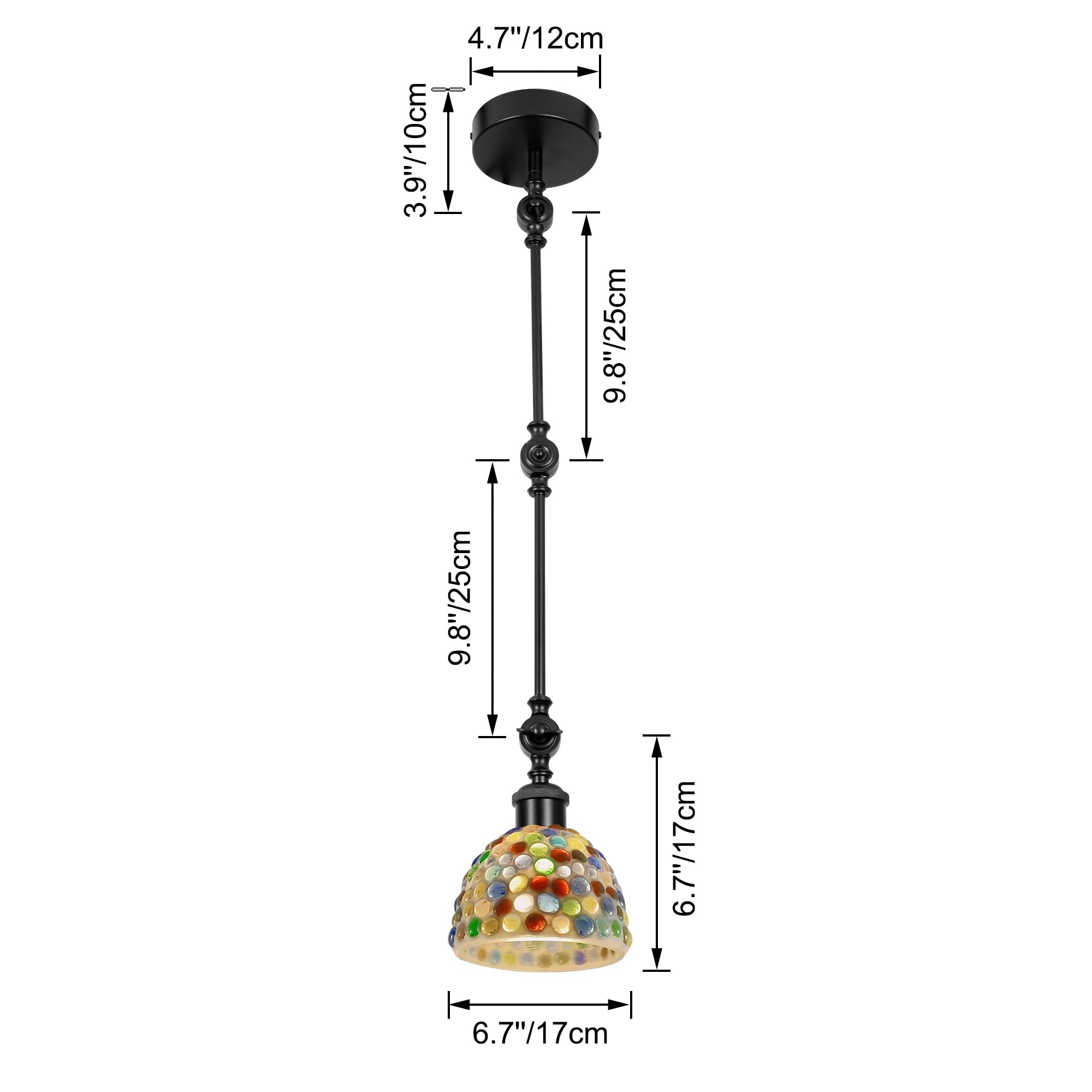 Schwenkarm Wandleuchte Innen, Vintage Glas Dimmbar Wandlampe mit E27 Lampenfassung, Wandleuchte ohne Bohrung für Wohnzimmer Treppenhaus Flur Schlafzimmer DZ0579