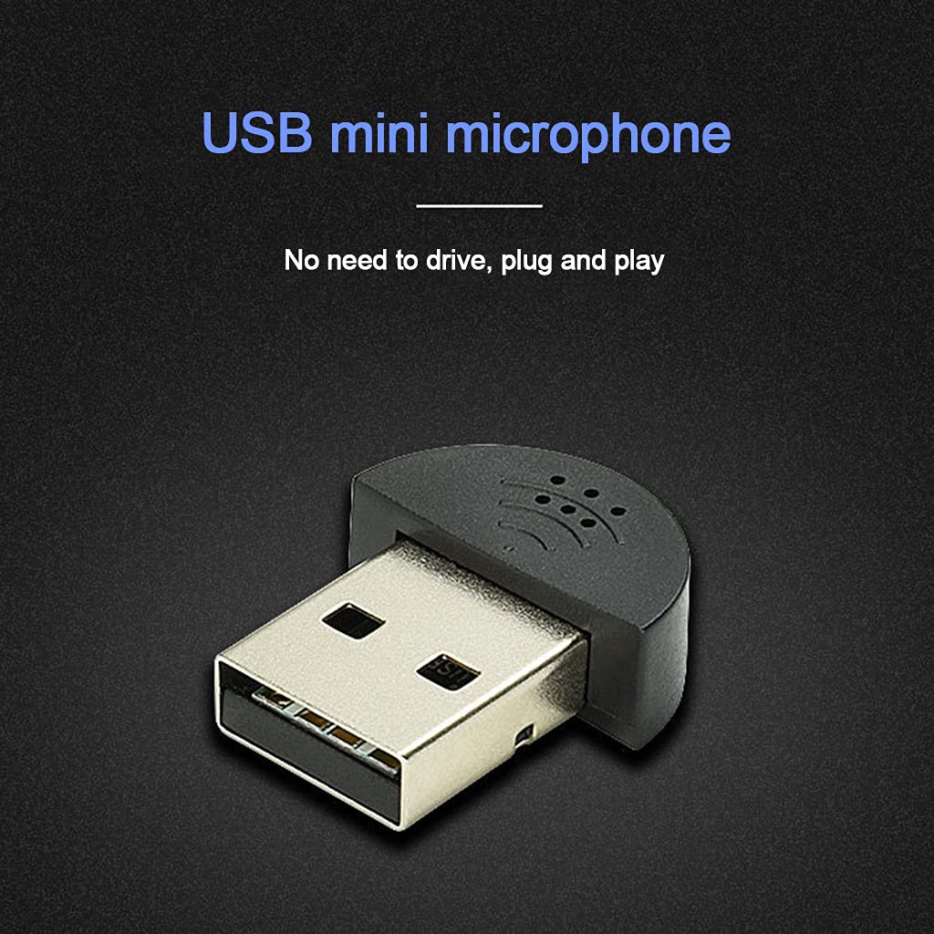 atcdfuw Mini USB 2.0 Microphone for Laptop/Desktop Voice Recognition Software Driver-Free Receiver Adapter for PC Notebook Mini USB 2.0 Microphone Mic for Laptop/Desktop