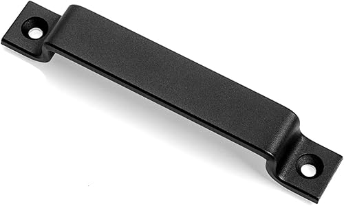 Miniatura 3 de Tirador de manija de puerta corrediza de granero de 6-12 pulgadas, paquete de 4 manijas de acero negro para puertas correderas de granero, puertas