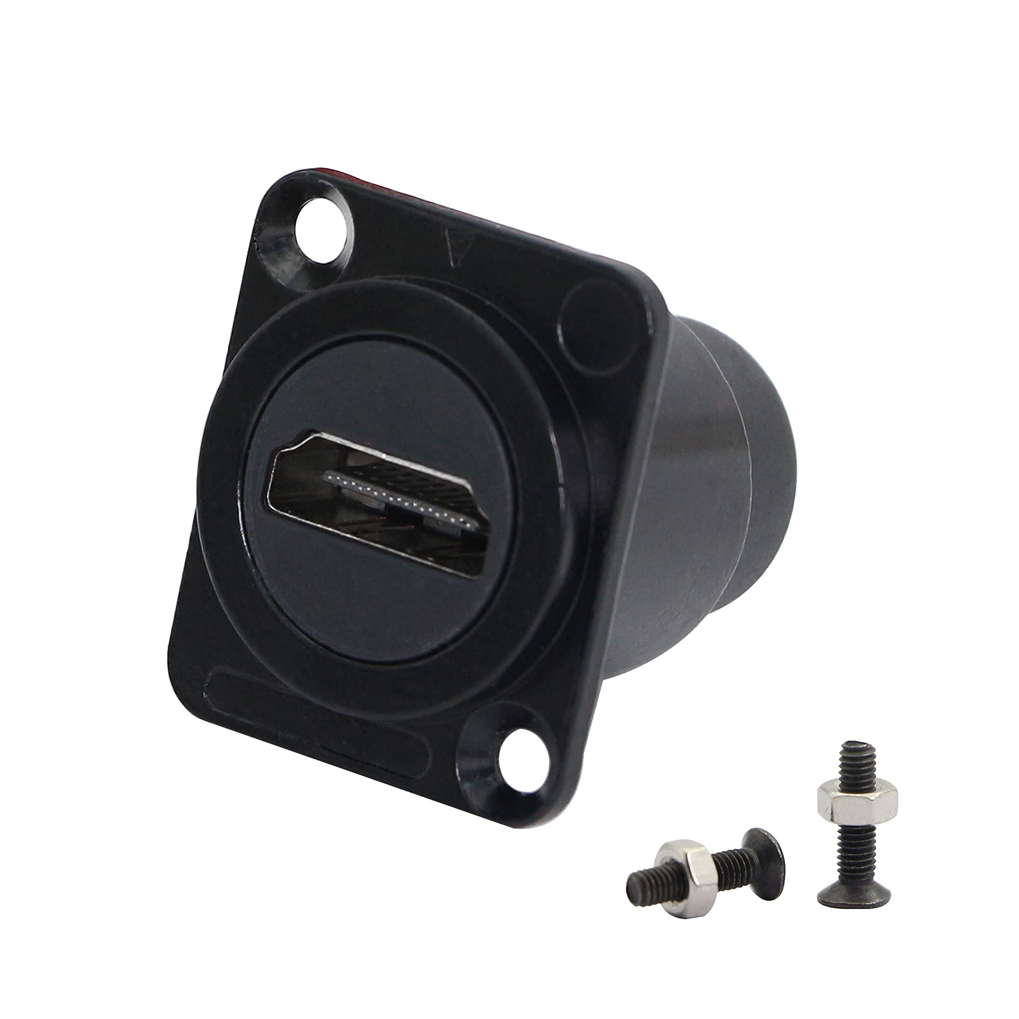 QIANRENON HDMI D Panel Mount Connector Socket - Female to Female Coupler Adapter - HDMI 2.0 Module Pass-through
