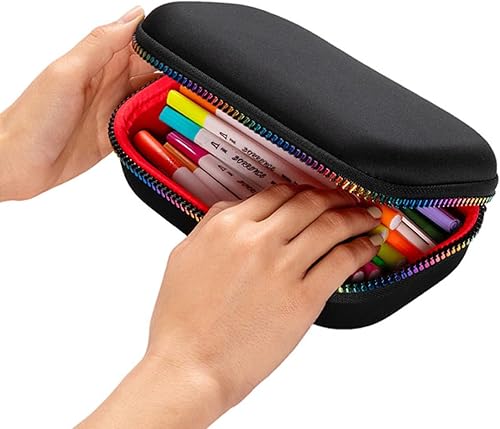 Miniatura 5 de ZIPIT Caja de lápices negra y arco iris para niñas, bonito estuche para la escuela, caja organizadora de papelería de gran capacidad