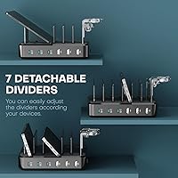 Vista 7 de Charging Station for Multiple Devices,75W 6 Port Multi USB C Fast Charger Station with 7 Mixed Charging Cables,USB Charging Dock Compatible with