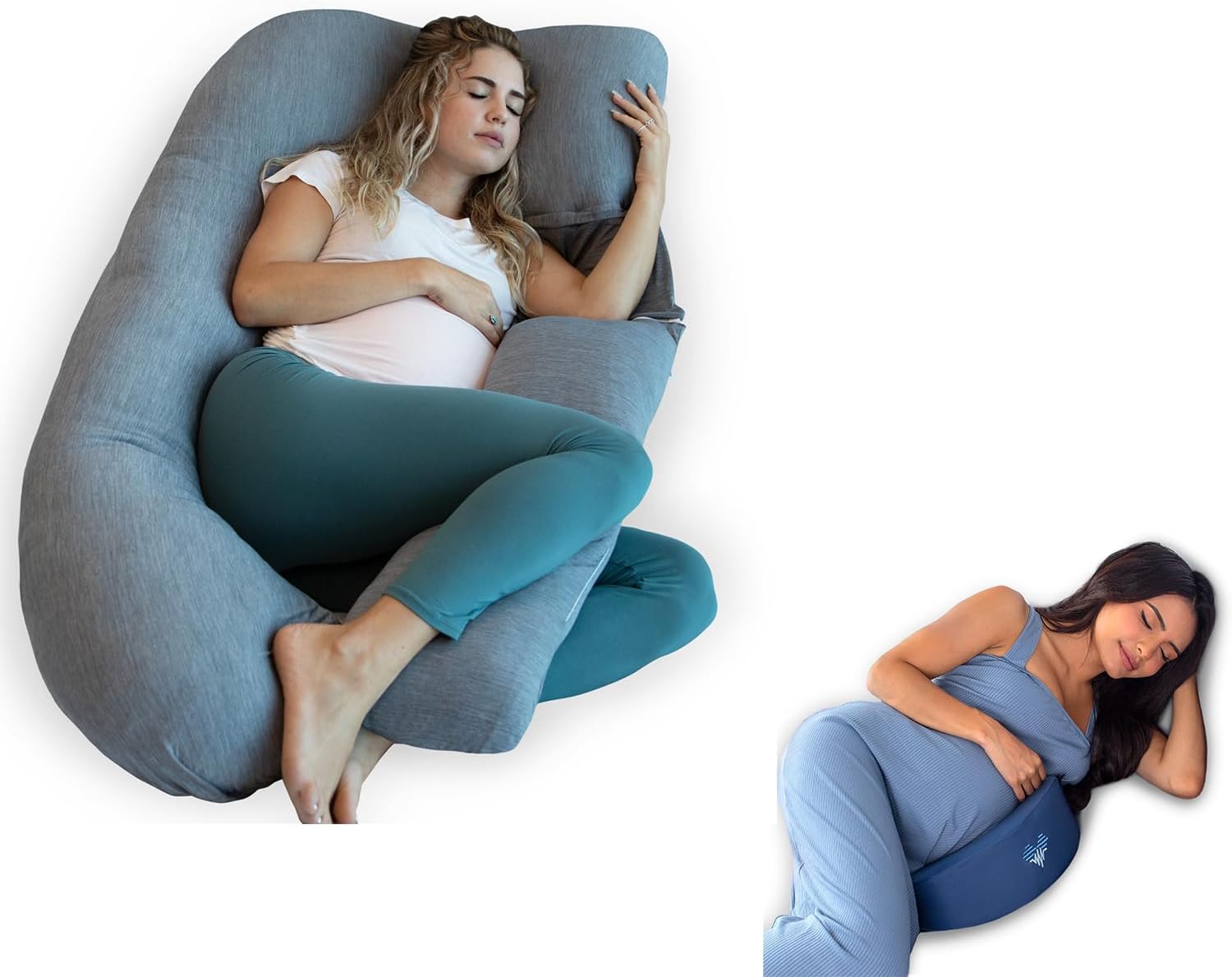 Pharmedoc Pregnancy Pillow U Shape Cooling Cover Grey