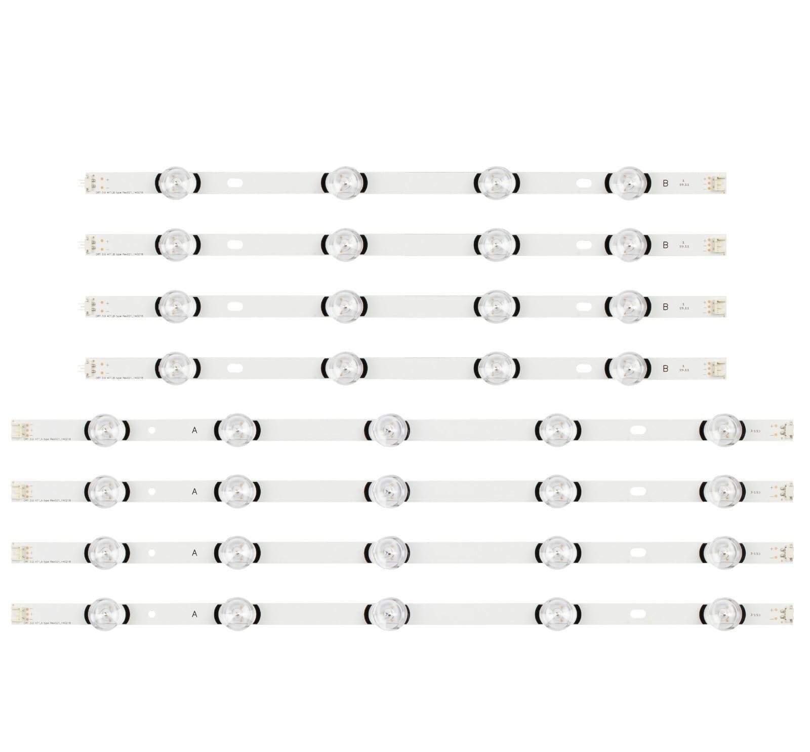 Generico KIT COMPLETO 8 BARRE LED RETROILLUMINAZIONE COMPATIBILE CON TV LG 47" 47LB630 47LB580V 47LB631 47LB650V 47LB561V 47LB652V RICAMBIO PREMIUM CON BIADESIVO