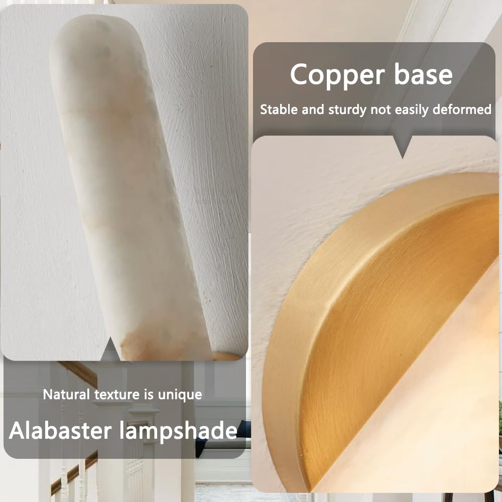 Aplique de pared de mármol con fuente de luz LED