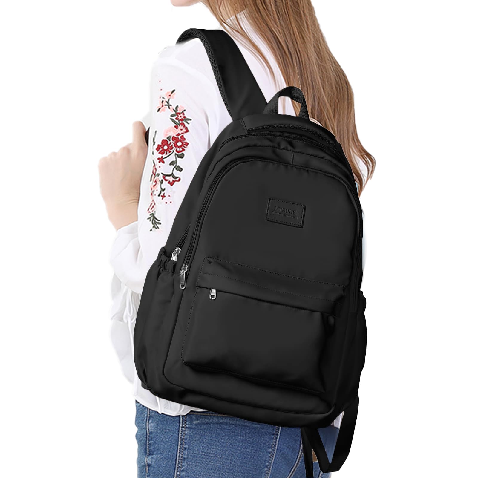 KULSUM Women Backpack School Bags, Large Capacity Backpacks College High School Multi-Pocket Waterproof Casual Travel Rucksack for Women Teen Girls