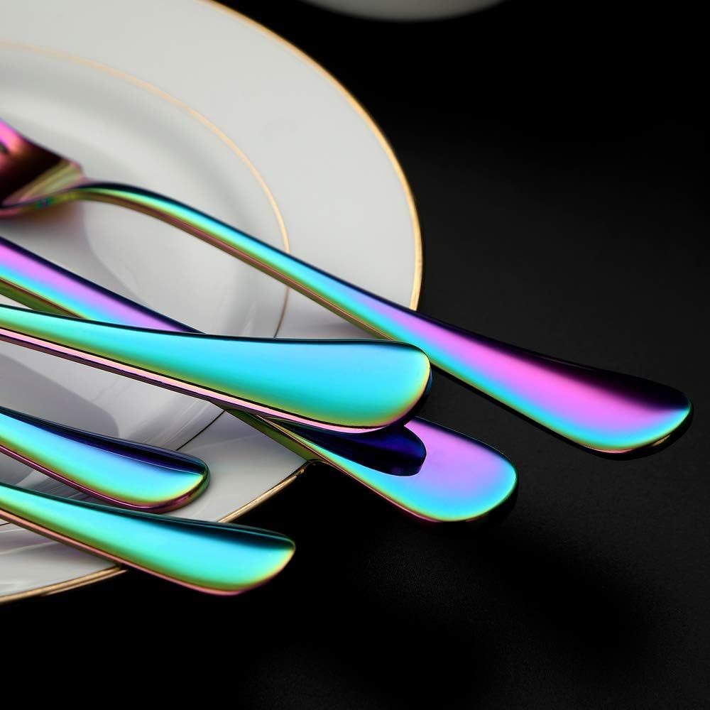 Frее Shірріng Ovеr $50 20-Piece Rainbow Silverware Set, Colorful Stainless Steel Durable Cutlery Set, Multicolor Flatware Service for 4, Mirror Polished, Dishwasher Safe 🛒 Flаѕh Sаlе 20-Piece Rainbow Silverware Set, Colorful Stainless Steel Durable Cutlery Set, Multicolor Flatware Service for 4, Mirror Polished, Dishwasher Safe
