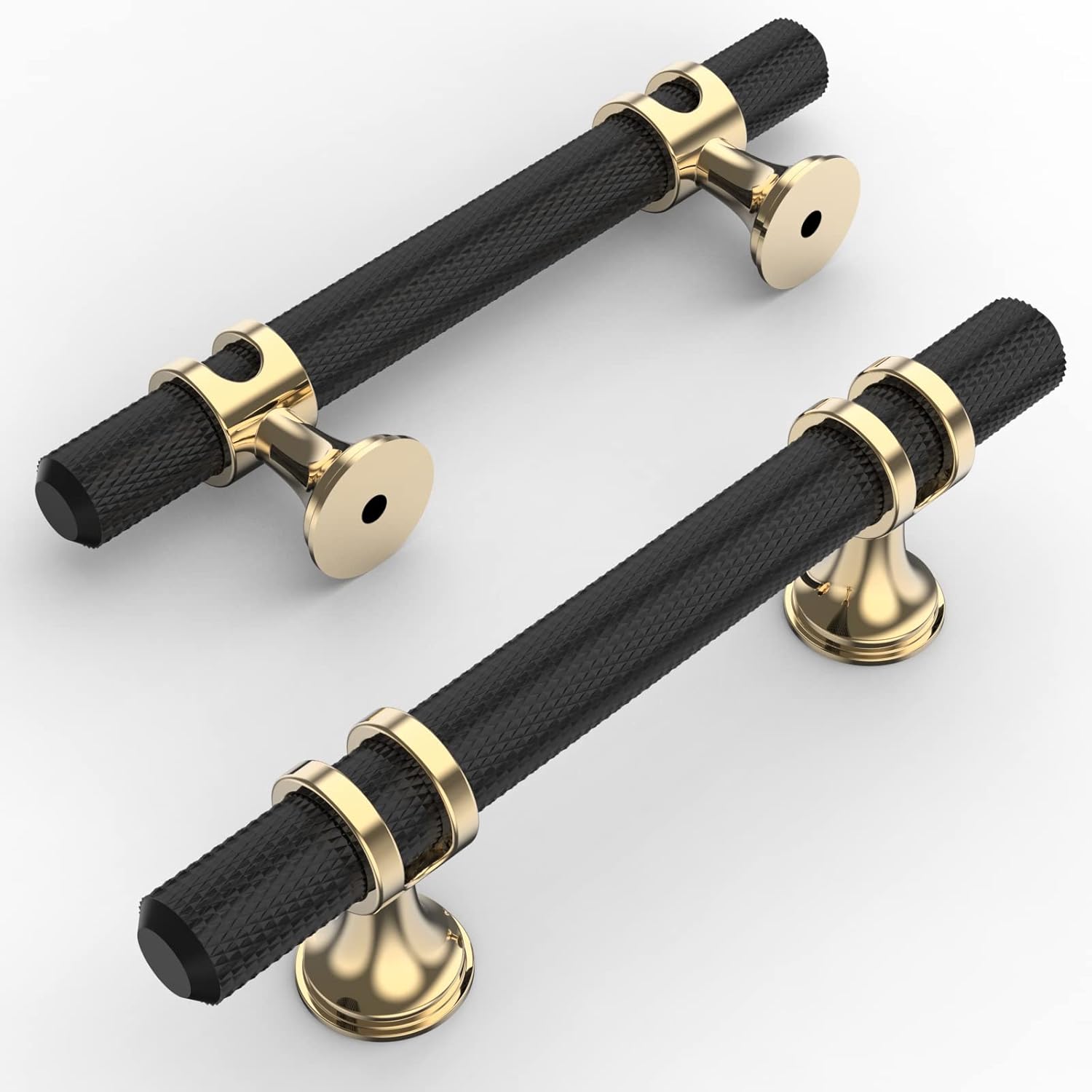 Amerdeco 10 Pack Knurled Matte Black Pulls 5 Inch Length (3