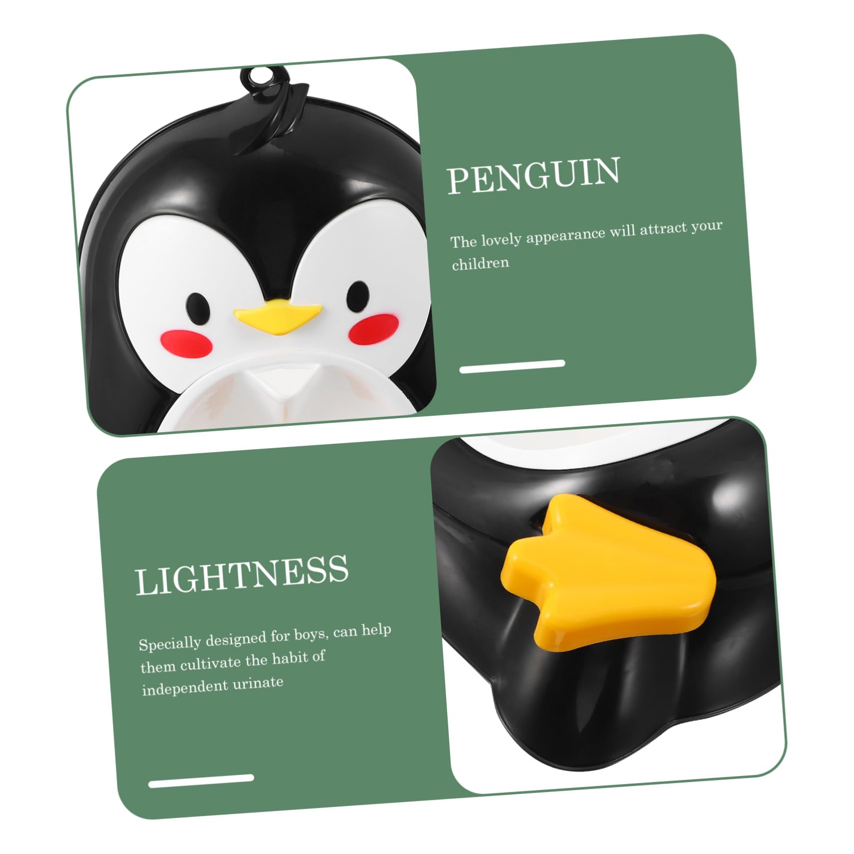 Orinal Infantil Forma de Pingüino de Pie, Negro, Pp