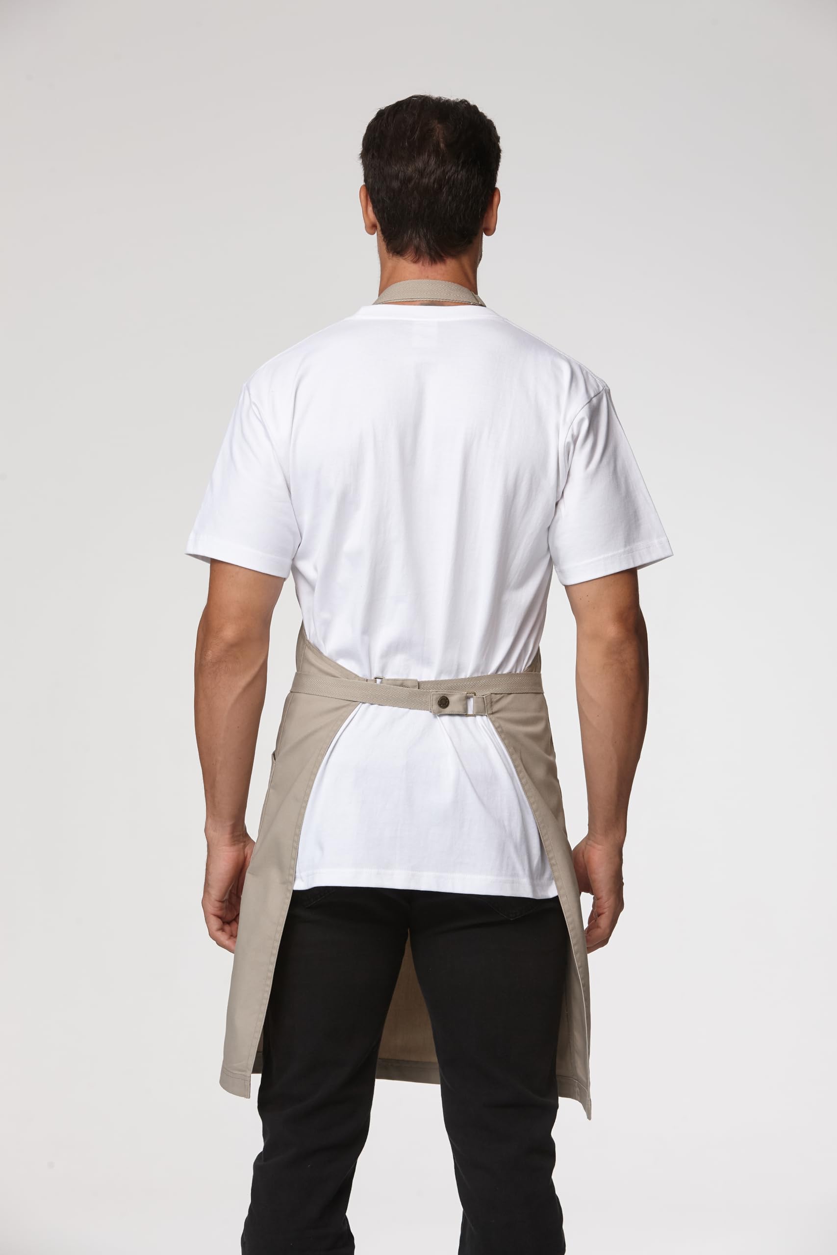 Verstellbare Küchenschürze mit Taschen, langlebig, wasserdicht, professionelle Schürzen für Männer und Frauen, 4251GB