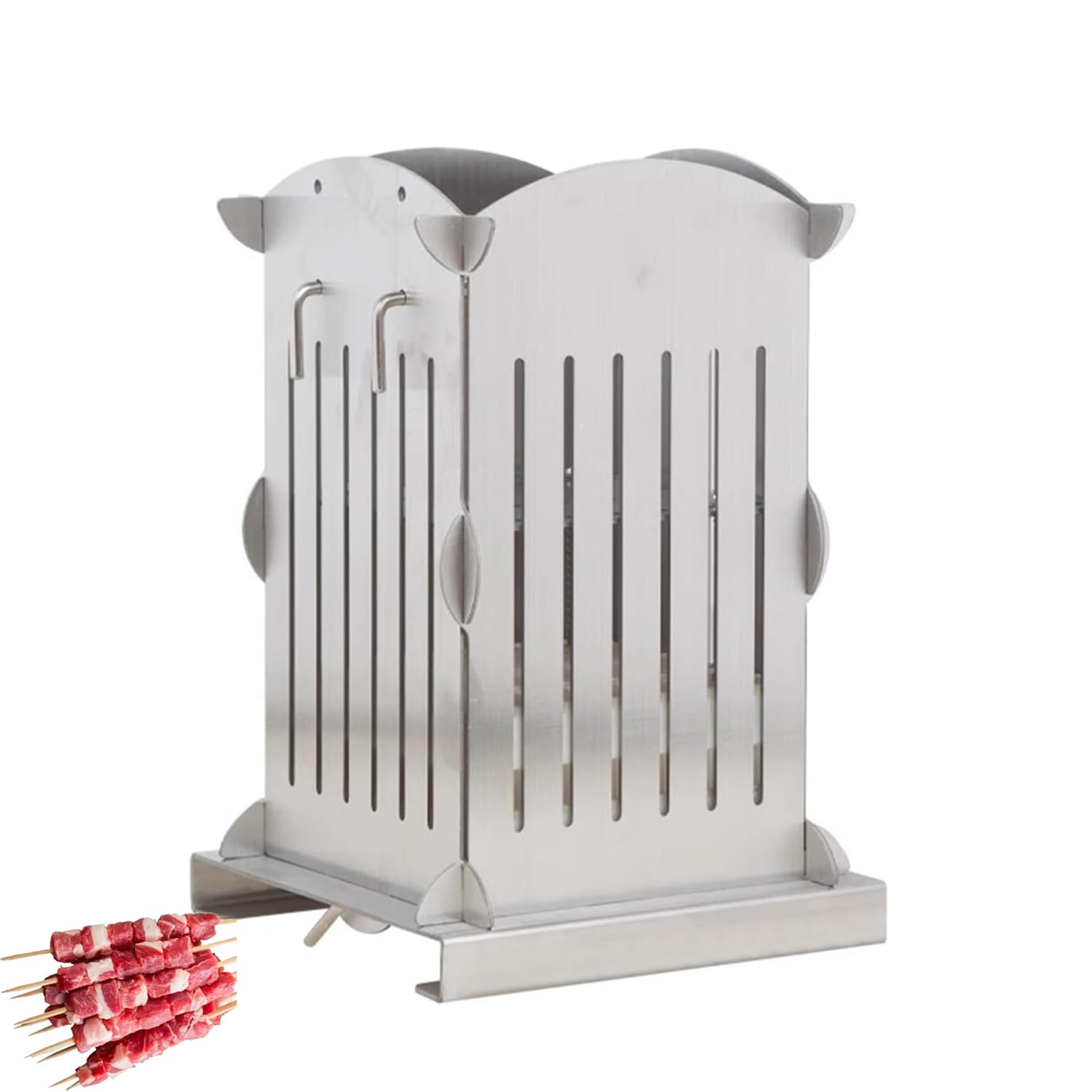 Macchina per Spiedini di Carne in Acciaio Inossidabile, Spiedinatrice Manuale Carne Agnello A 49/56/81 Fori, Elevata Efficienza di Infilzatura E Altezza Regolabile per Frutta E Verdura,56Holes