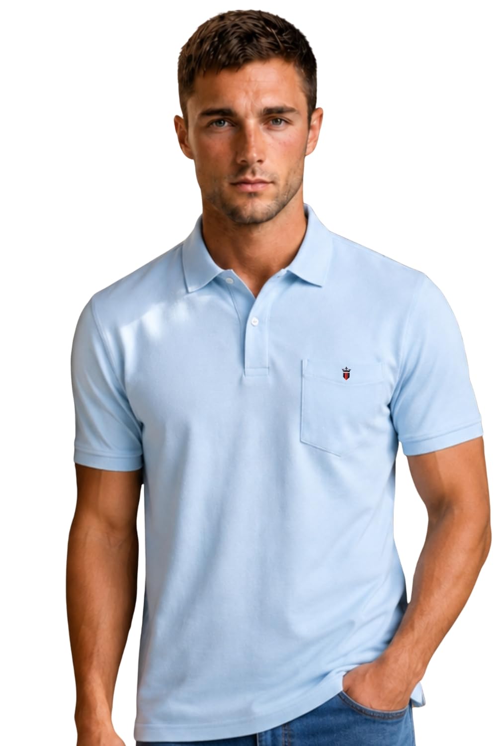louis philippe Men's Slim Fit Solid 100% Cotton Polo T-Shirt-picture-54