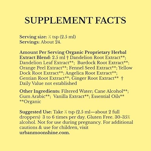 Miniatura 7 de Urban Moonshine Amargos originales orgánicos y sin gluten 8 onzas líquidas