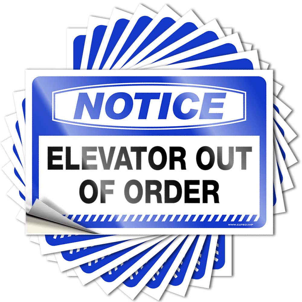 Fzfn Men's Colour Notice Elevator Out Of Order Quote | Punk Helmet Removable Decal Pack(8X12cm)