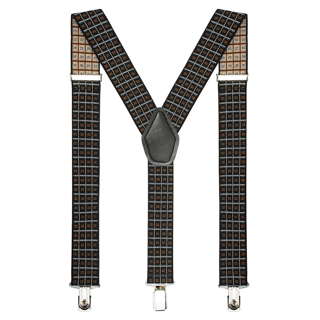 peluche Checks & Checks Black Coloured 3.5cm strap width suspender for men-picture-20