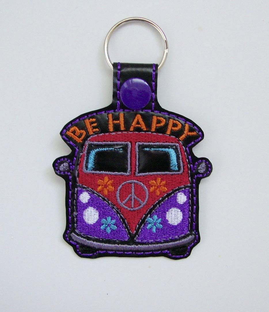 VW Camper van, Be Happy key ring, key Fob