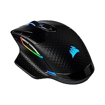 CORSAIR DARK CORE RGB PRO Mouse da Gioco FPS, MOBA Senza Fili – 18.000 DPI – 8 Pulsanti Programmabili – Wireless Sub-1ms – Compatibile con iCUE – PC, Mac, PS5, PS4, Xbox – Nero