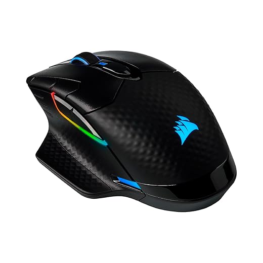CORSAIR DARK CORE RGB PRO Wireless FPS/MOBA Gaming Maus - 18.000 DPI - 8 Programmierbare Tasten - Sub-1ms Wireless - iCUE Kompatibel - PC, Mac, PS5, PS4, Xbox - Schwarz
