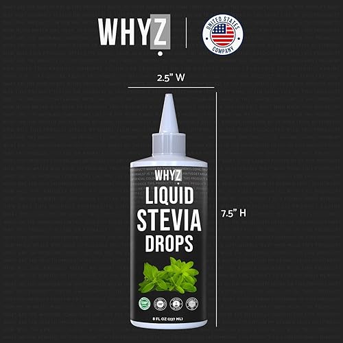 Miniatura 7 de WHYZ Gotas de stevia líquida de 8 onzas, edulcorante líquido de stevia natural de extracto de stevia, edulcorante puro de stevia, jarabe de café de