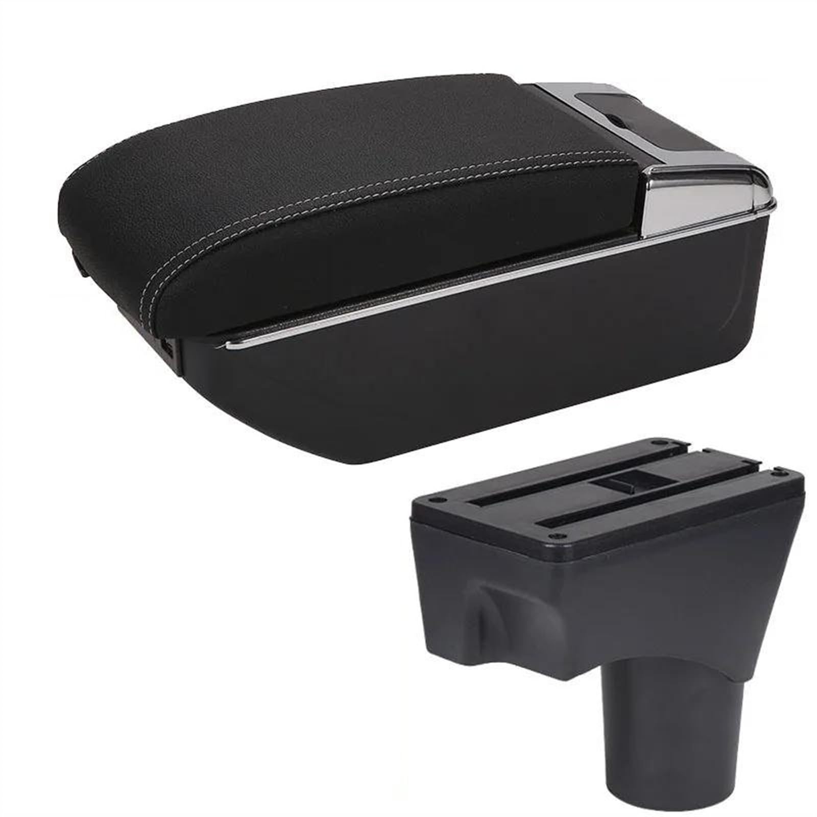 NMJLQW Storage Rack Car Center Console Arm Armrest Box Modification Parts For March For Micra K13 MK4 IV For Sunny 2010-2022(B3 Black white 7USB)