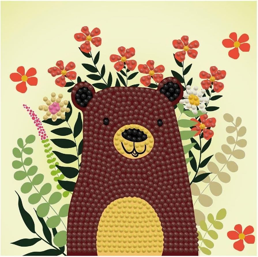 DIAMOND DOTZ Hide n Seek Bear Dotz Box Animal Diamond Painting Kits for Adults - Diamond Art Kits a Relaxing Creative Craft Kit with Dotz Gems 5.9"x5.9"