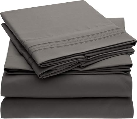 grey sheets and pillowcases