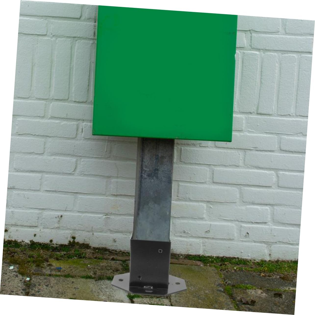 HOMSFOU 2pcs Heavy Duty Metal Deck Base Post Protectors for Mailbox Support Bases for Fence Posts for Mailbox Installation and Repair