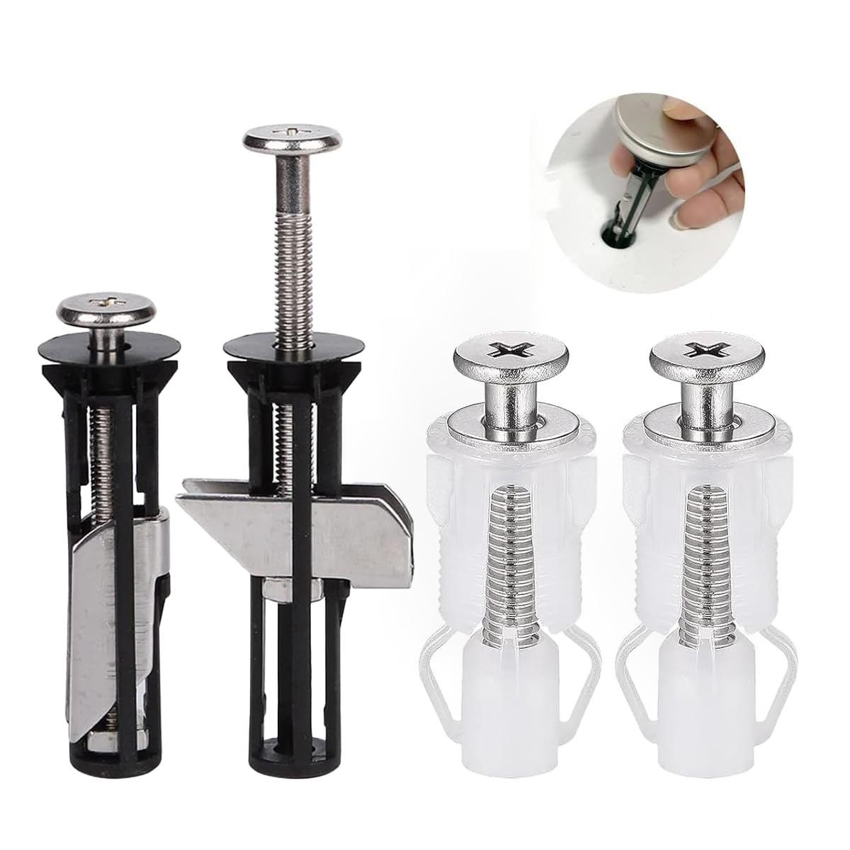 MUU Universal Toilet Seat Bolts and Screws,Quick Release Top Hinge Fixings,Easy to Install- Toilet Seat Replacement Parts Kit (Screws-HH4)