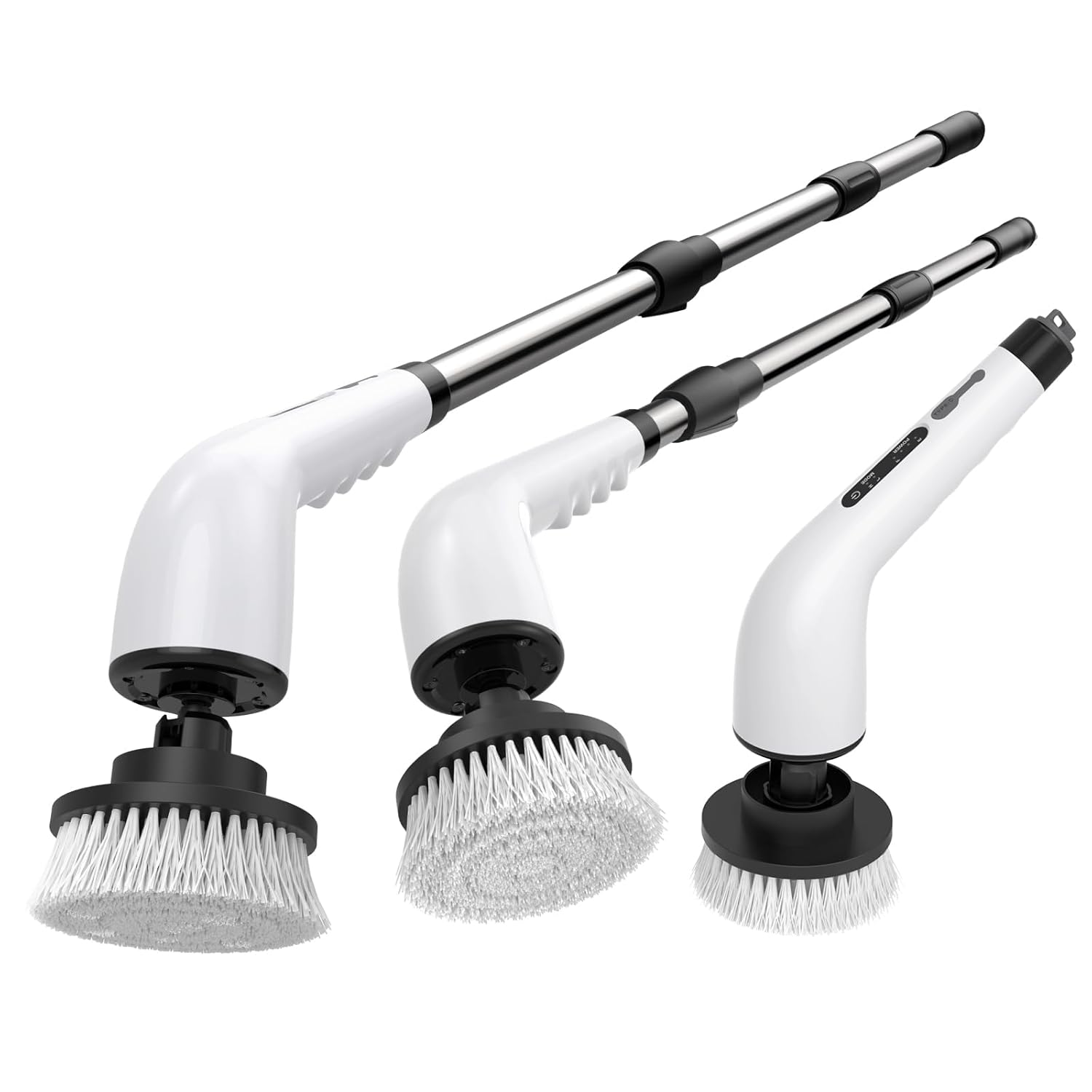 Electric Spin Scrubber Bathroom - Adjustable Handlber 2 Speeds Bathroom Scrubber with 8 Replaceable Brush Heads Power Scrubber