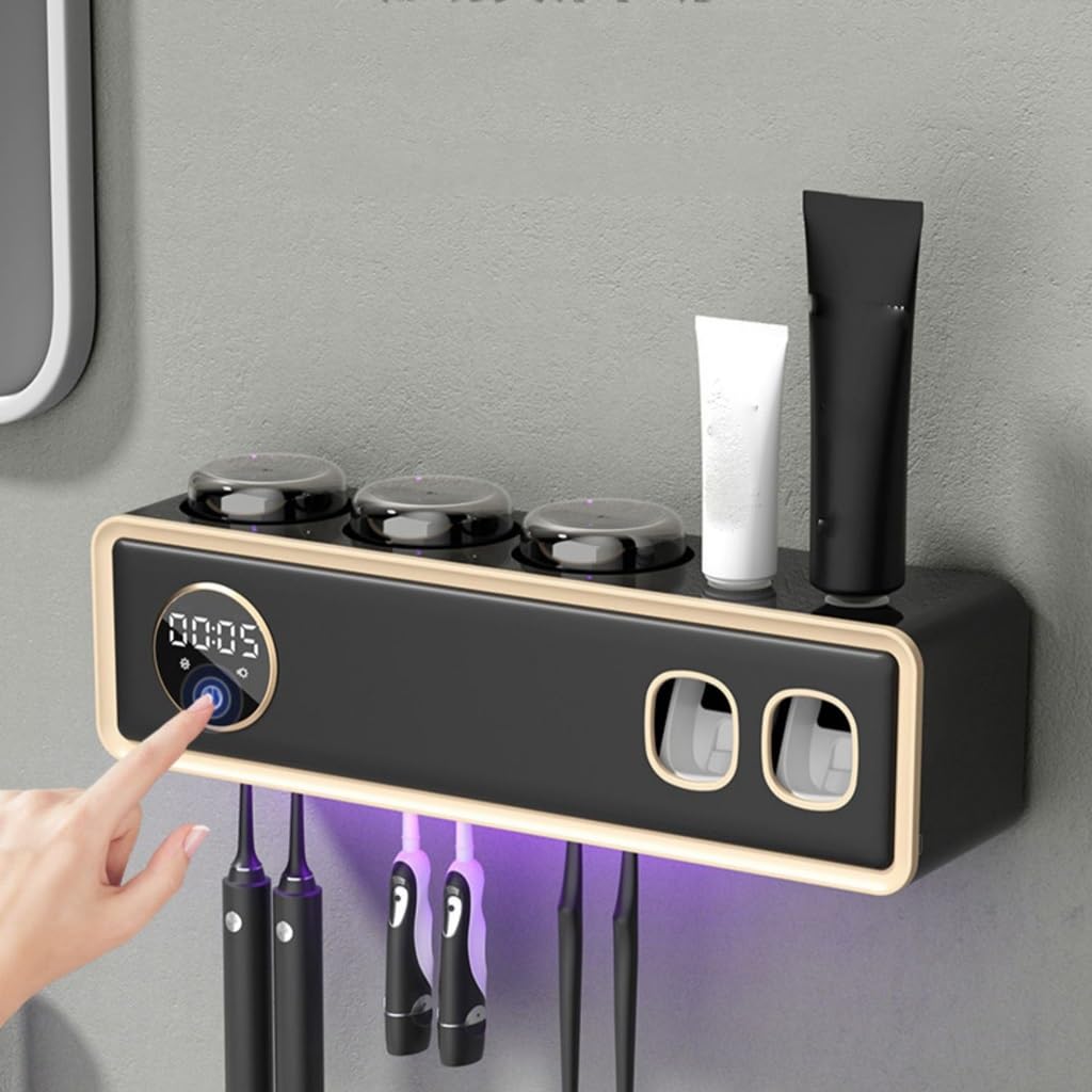 Estante para Cepillos de Dientes Spazzolino da Denti for Bagno Spazzolino da Denti a punzonatura Gratuito Spremiagrumi a Parete for dentifricio(A)