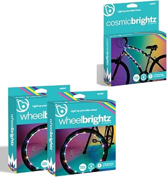Brightz WheelBrightz & CosmicBrightz LED Bike Lights Bundle, Pastel